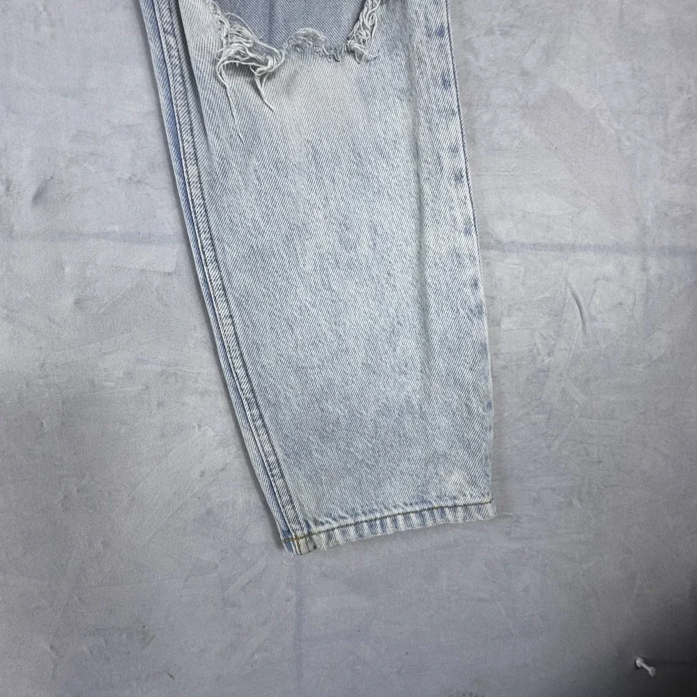 Aeropostale‎ Womens Mom Jeans Light Blue Washed Denim Casual Ripped Distressed 4